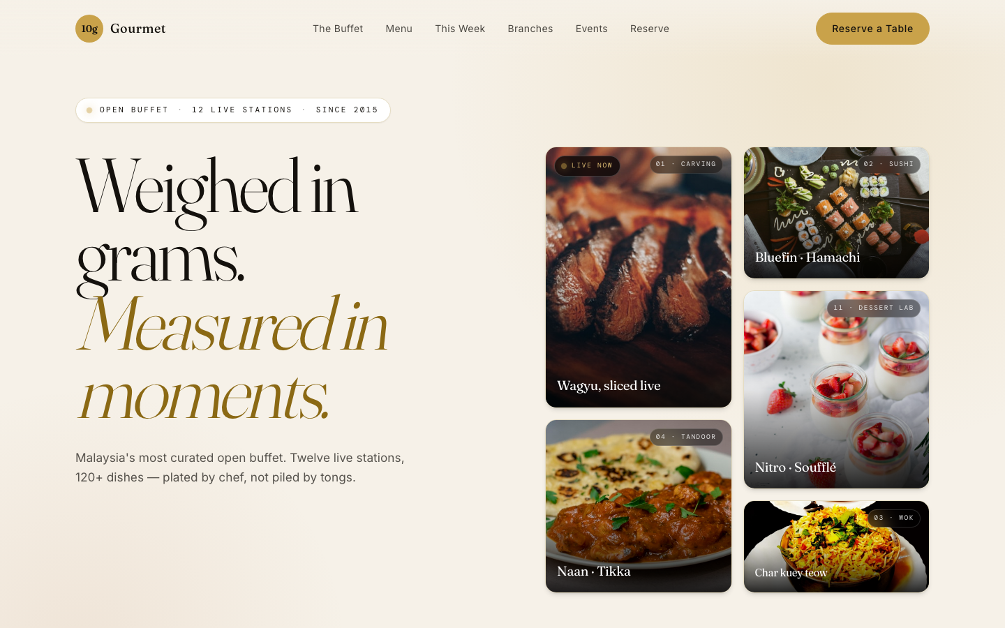 10 Gram Gourmet hero screenshot
